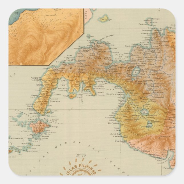 26 Jolo in Mindanao Quadratischer Aufkleber (Vorderseite)
