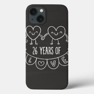 26. Jubiläum Geschenk Chalk Herzen Case-Mate iPhone Hülle