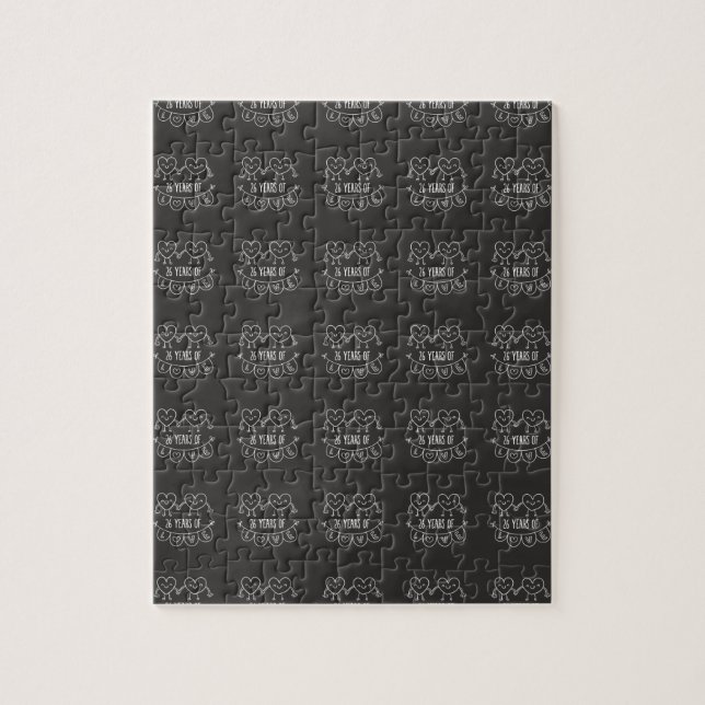 26. Jubiläum Geschenk Chalk Herzen Puzzle (Vertikal)