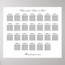 26 Tabelle Elegantes Minimalistisches Sitzdiagramm Poster