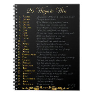 26 Wege zu gewinnen Journal - schwarz & gold Notizblock