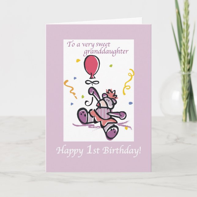 2709 Erster Geburtstag Großtochter Bär Karte (Vorderseite)