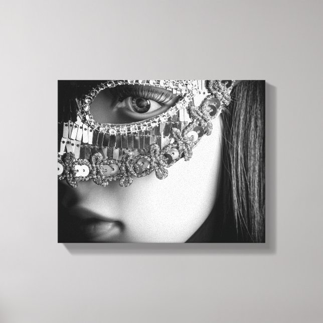 2733-Lady mit Masquerade Maske Leinwanddruck (Vorderseite)