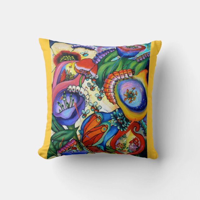 2759 Raupen in unserem Garten-Kissen - Krokus Kissen (Vorderseite)