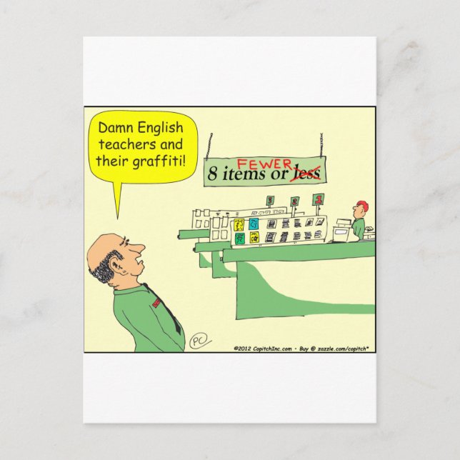 278 Englischlehrer Cartoon in Farbe Postkarte (Vorderseite)