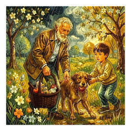 27.03" x 27.03 Grandpa Rainy Day Fotodruck