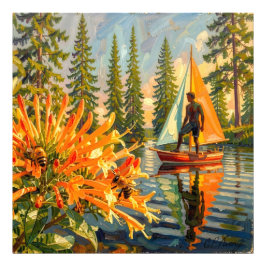 27,03" x 27,03" Segelnd weg Fotodruck