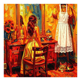 27.03" x 27.03 Trendy Art - Girl Fantasy Fotodruck