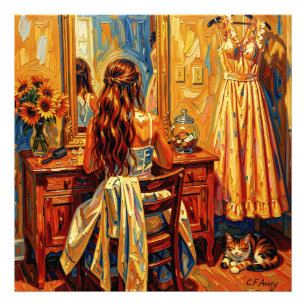 27,03" x 27,03" Young Girl Fantasy Fotodruck