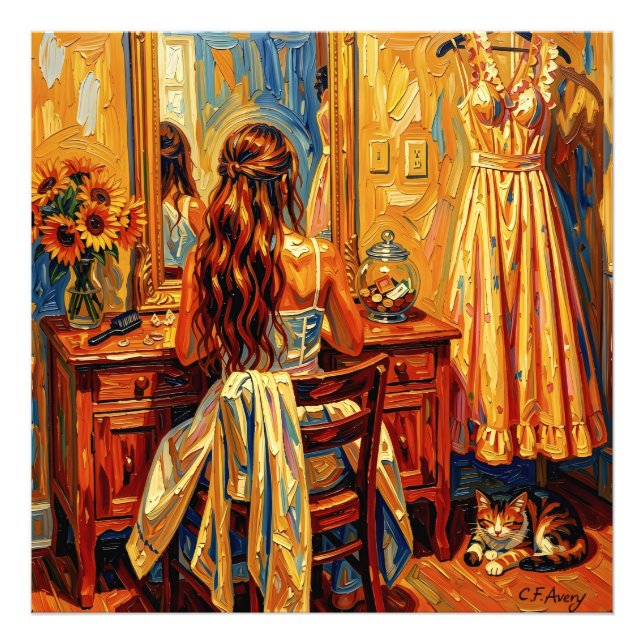 27.03" x 27.03" Young Girl Fantasy Fotodruck (Vorne)