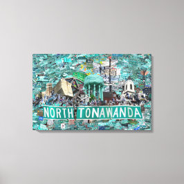 27,50" x 17,75" gespannte Leinwand - Straßen von N