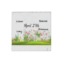 27. April Geburtstag Persönlichkeit Marble Magnet