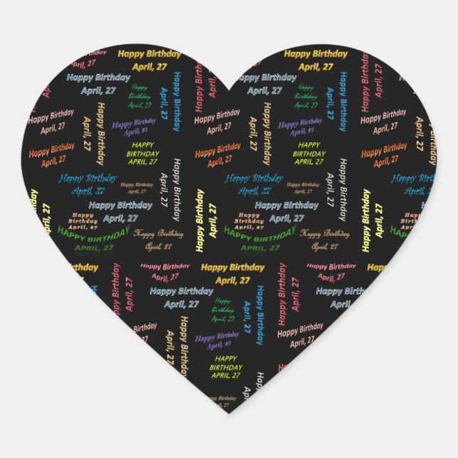 27. April Herz-Aufkleber (Vorderseite)