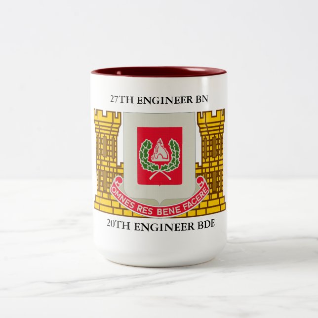 27. ENGINEER BATTALION 20. ENGINEER BRIGADE  ZWEIFARBIGE TASSE (Mittel)