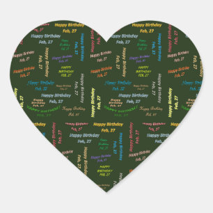 27. Februar Herz-Aufkleber