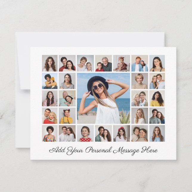 27 Foto Collage Ihre eigene Grußkarte hinzufügen Karte (Vorderseite)