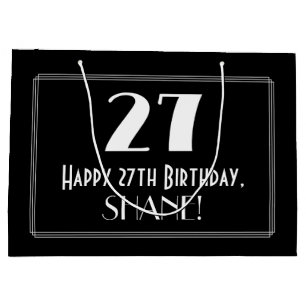 27. Geburtstag: Art Deco Inspiriert Stil "27", Nam Große Geschenktüte