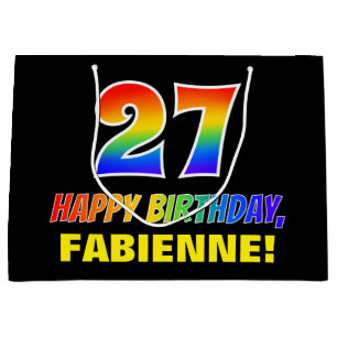27. Geburtstag: Bold, Fun, Simple, Rainbow 27 Große Geschenktüte