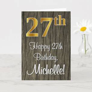 27. Geburtstag: Elegante Imitate Gold Look #, Imit Karte