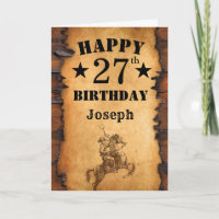 27. Geburtstag Rustikaler Western Cowboy Pferd