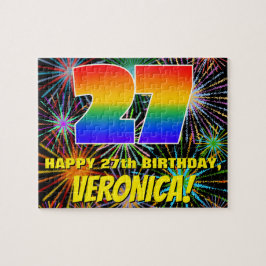 27. Geburtstag: Spaß, bunte feierliche Feuerwerke Puzzle