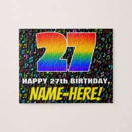 27. Geburtstag — Spaß, farbenfrohe Musiksymbole & Puzzle