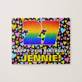 27. Geburtstag — Spaß, Liebende Herzformen + "27" Puzzle