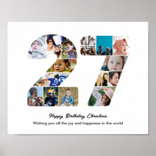 27. Geburtstagsfeier Nummer 27 Fotocollage Poster