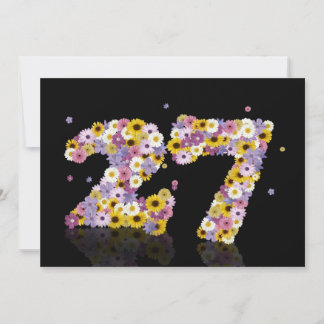 27. Geburtstagsparty mit Blumenbriefen Einladung