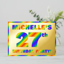 27. Geburtstagsparty — Spaß, Regenbogenspektrum "2 Folieneinladung