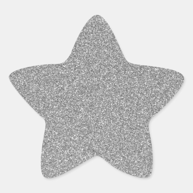 27 Gray Glitzer Print Glitzern Star Stern-Aufkleber (Vorderseite)