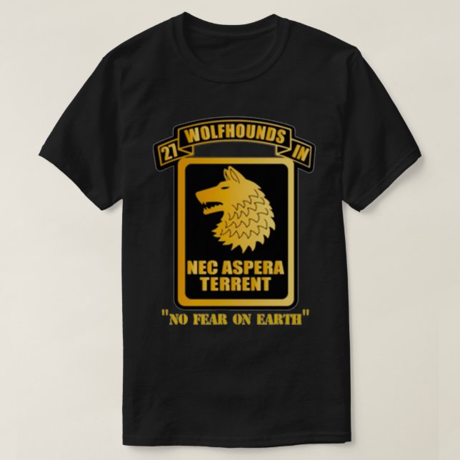 27. Infanterie-Regiment Wolfhounds Chest Nec Asper T-Shirt (Design vorne)