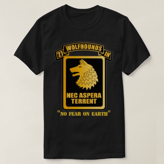 27. Infanterie-Regiment Wolfhounds Chest Nec Asper T-Shirt (Design vorne)
