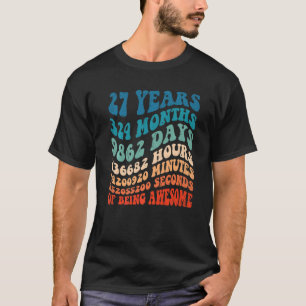27 Jahre alt 27. Geburtstag Cooler Vintager Retro  T-Shirt