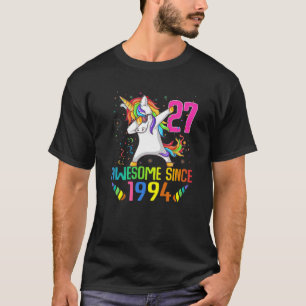 27 Jahre alt 27. Geburtstag Unicorn Dabbing Girl P T-Shirt