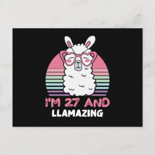 27 Jahre alter Tag Llamazing 27. Geburtstag Llama Postkarte