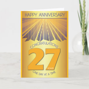 27 Jahre Nüchternheitsjubiläum Golden Ray 12-Sch Karte