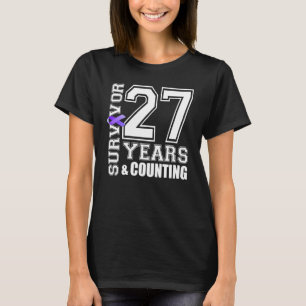 27 Jahre Überleben Ich trage Lila Ribbon Lupus Awa T-Shirt