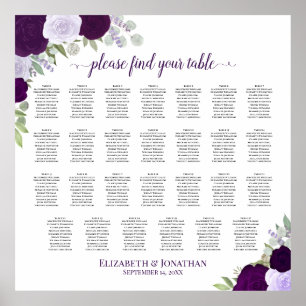 27 Lila Rose Chic Wedding Seating Chart Poster