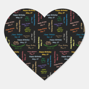 27. Mai Herz-Aufkleber