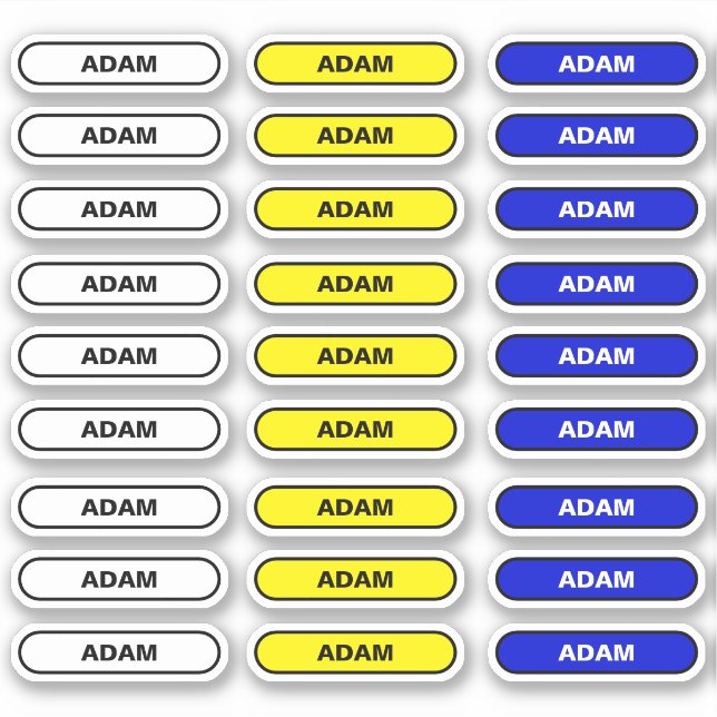 27 Persönliche Namensmarken - Custom School Sticke Aufkleber (Vorderseite)