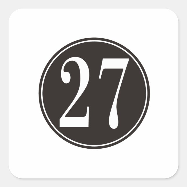 27 Schwarzer Kreis Quadratischer Aufkleber (Vorderseite)