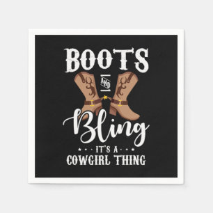 27,Stiefel und Bling es ein Cowgirl Sache Serviette