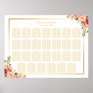 27 Tische Rustikale Blume Hochzeitskarte Poster