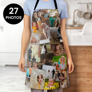 27 Zufällig überlappende Fotos Collage Vorlage Schürze
