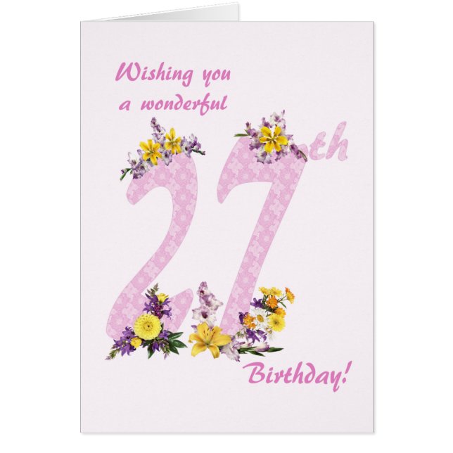 27th Birthday Flower Decorated Numbers (Vorne)