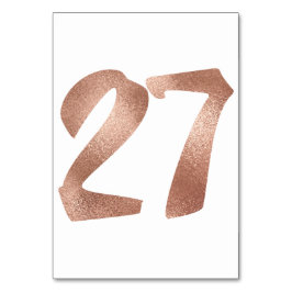 27Tischnummern Weißes Metallisches Rosa Gold Tischnummer