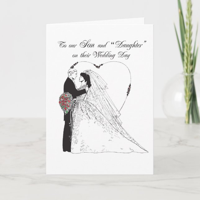 2849 Sohn und Tochter am Hochzeitstag Karte (Vorderseite)