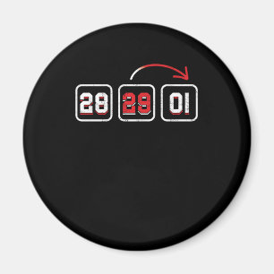 28 29 01 Countdown 29 Februar Geschenk Magnet