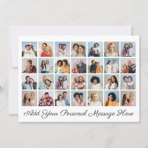 28 Foto Collage Fügen Sie Ihren eigenen Gruß hinzu Einladung